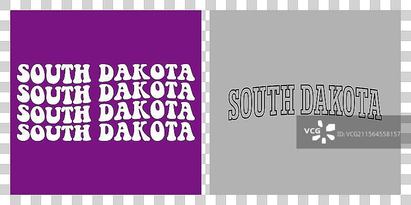 南达科他州文字T恤设计图片素材