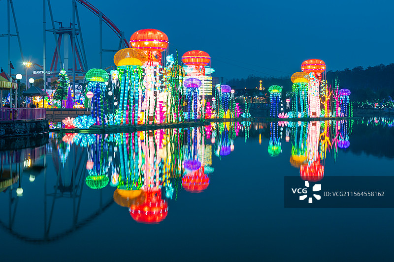 武汉欢乐谷灯展--八爪鱼图片素材