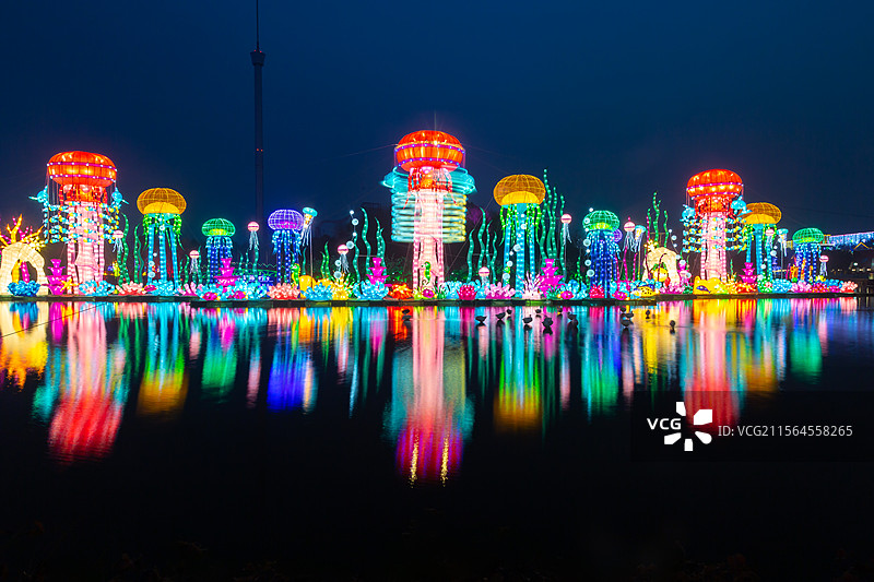 武汉欢乐谷灯展--八爪鱼图片素材