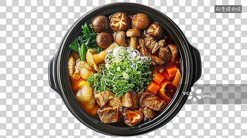 【AI数字艺术】热气腾腾的砂锅美食图片素材