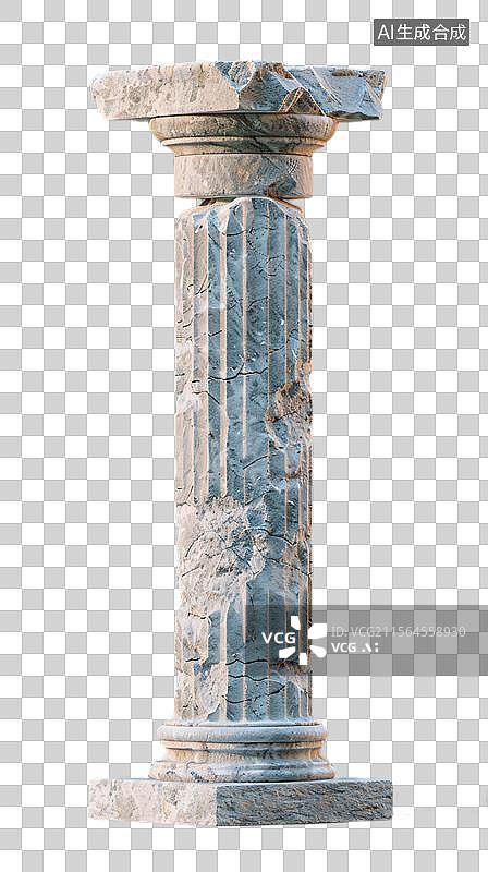 【AI数字艺术】古老石柱的岁月痕迹  古希腊圆柱  罗马柱图片素材