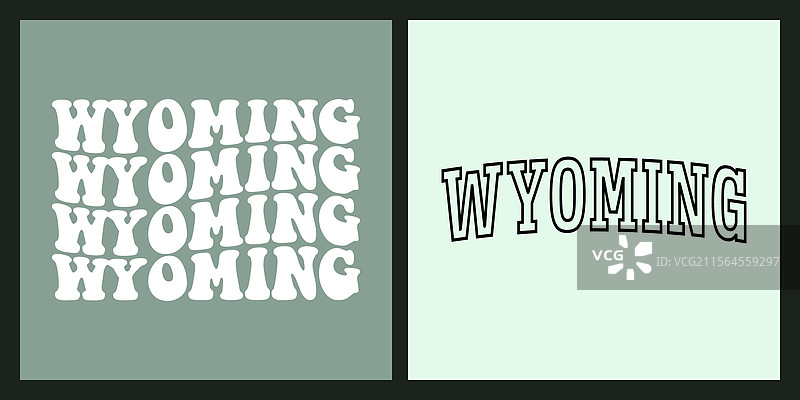 怀俄明州文字T恤设计图片素材