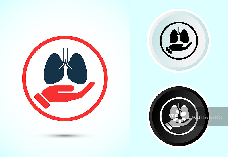 肺部健康护理图标设计 医疗与图片素材