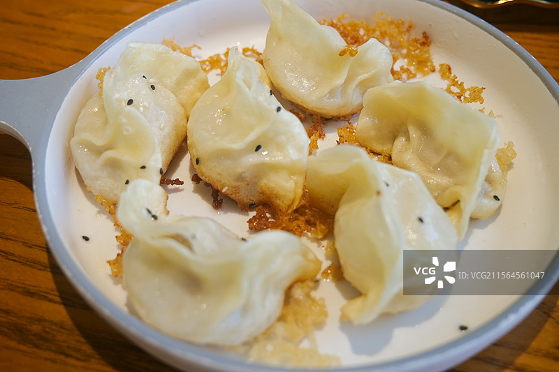 上海美食小吃生煎小笼包锅贴图片素材