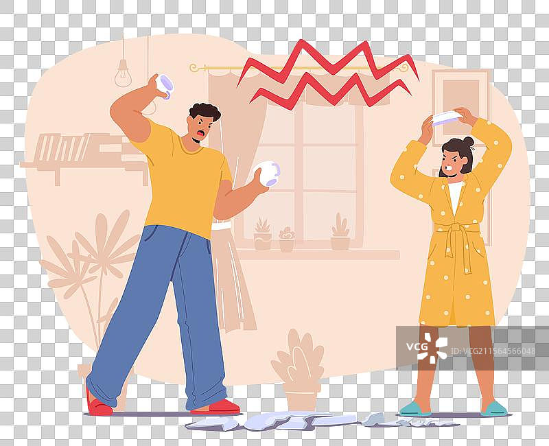 愤怒的已婚夫妇大声争吵图片素材