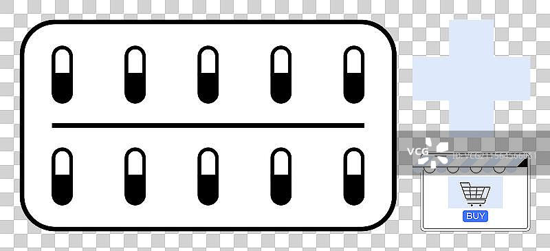 在线药品购物概念与药丸图片素材