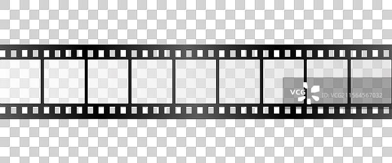 白色背景上的空胶卷条框架图片素材