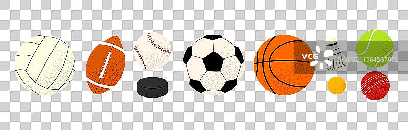 不同运动的球类运动器材图片素材