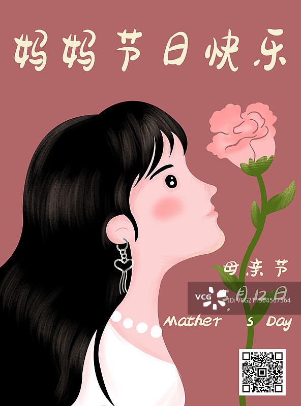 母亲节侧脸人物图片素材
