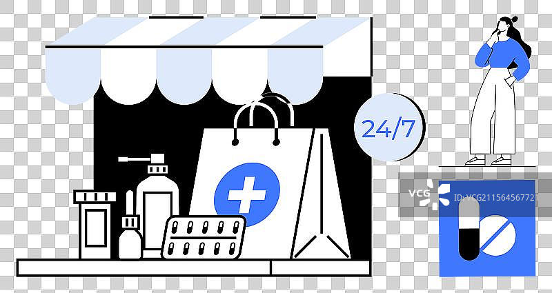 提供24小时在线药房服务图片素材