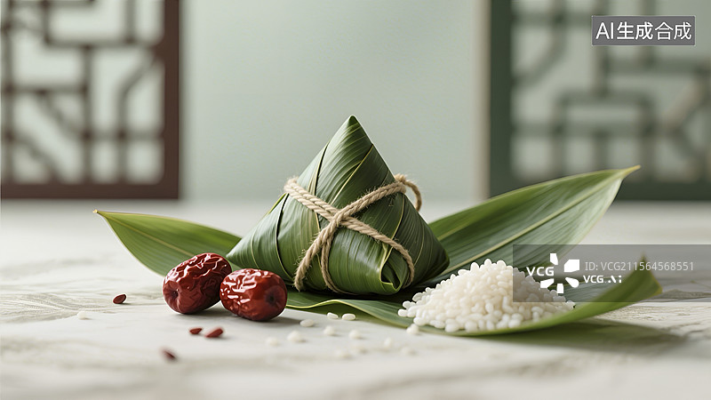 【AI数字艺术】中式风格的粽子静物图图片素材