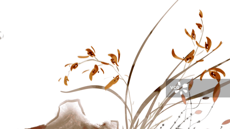 春天 自然 花 水墨动画 兰花 国画 高雅 传统文化 君子图片素材