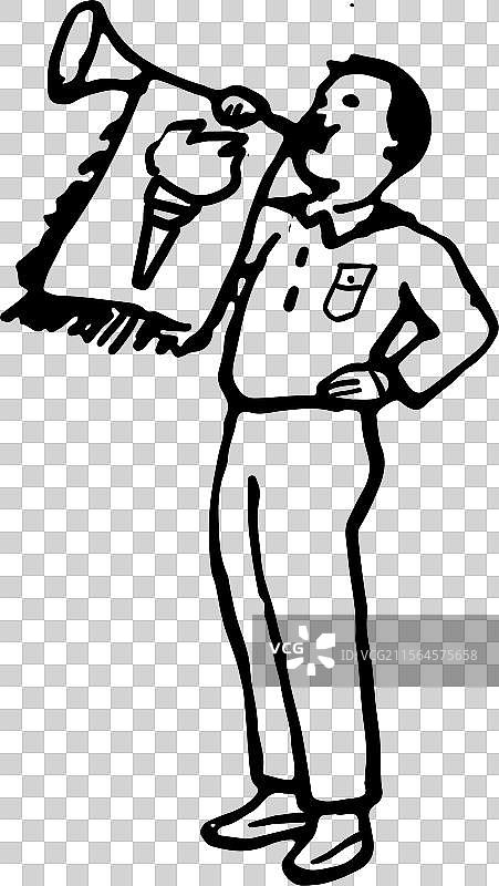 漫画 简笔画 人物 人 吹号 小号 冲锋号图片素材