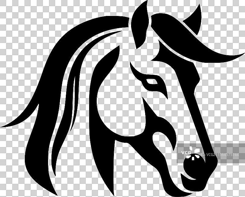 马 - 极简和扁平化的标志图片素材