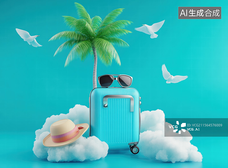 【AI数字艺术】夏日旅行梦想图片素材