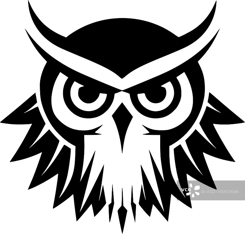 猫头鹰 - 高质量标志 - 适合T恤的理想选择图片素材