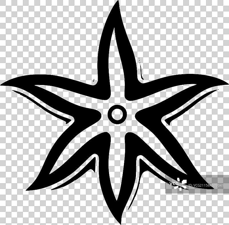 海星 - 极简风格的平面标志图片素材