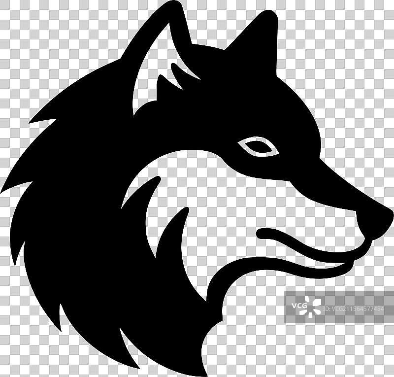 狼 - 极简平面logo图片素材