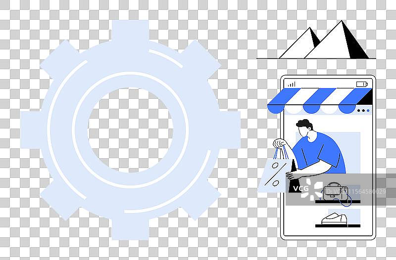 移动电子商务购物 - 个人购买商品图片素材