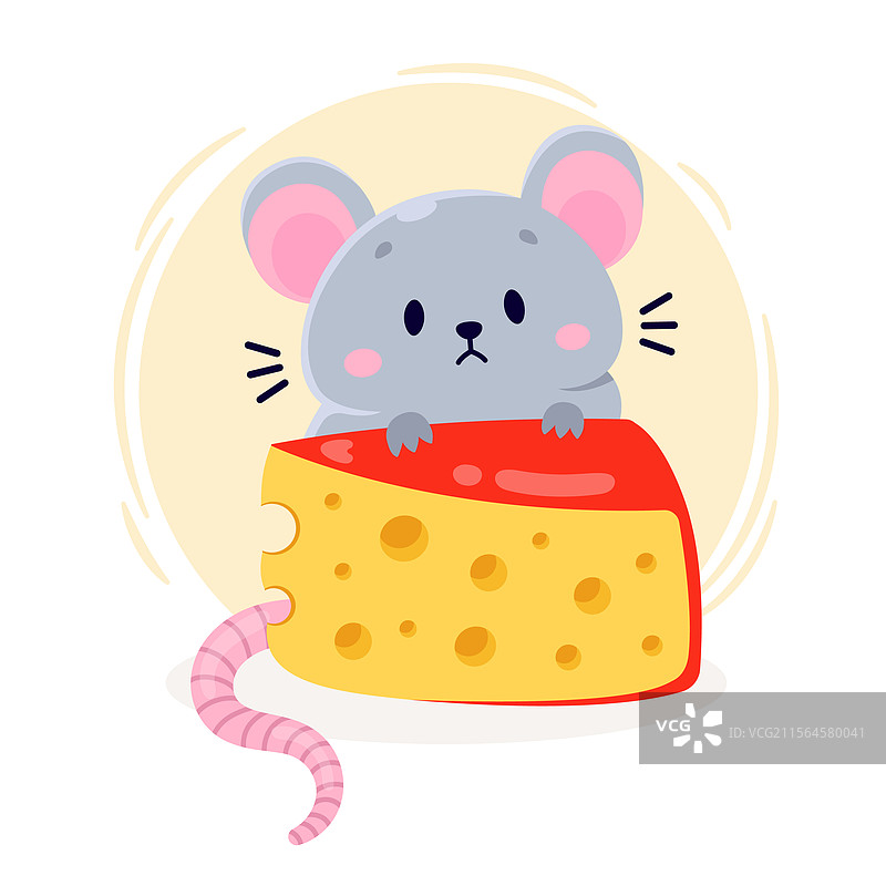 可爱的卡通老鼠和奶酪图片素材