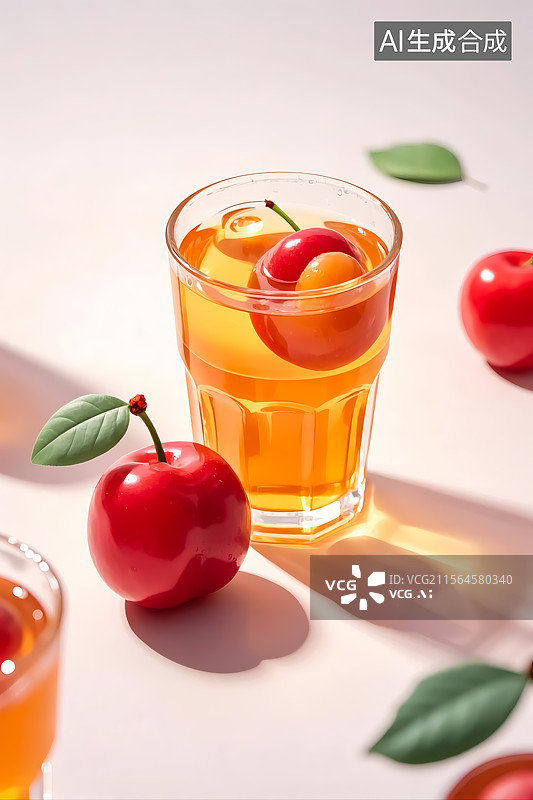 【AI数字艺术】梅子酸梅汁三维插画图片素材