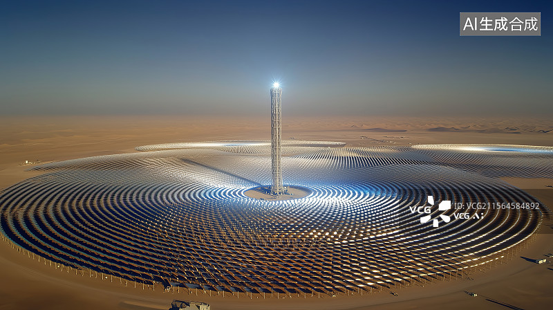 【AI数字艺术】光热电站图片素材