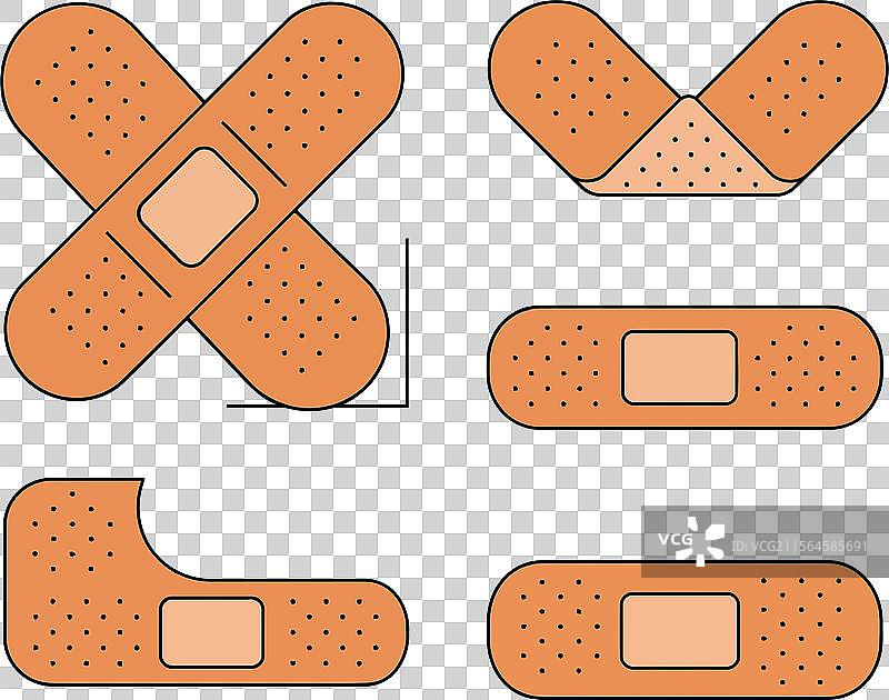 平面风格的创可贴集合图片素材