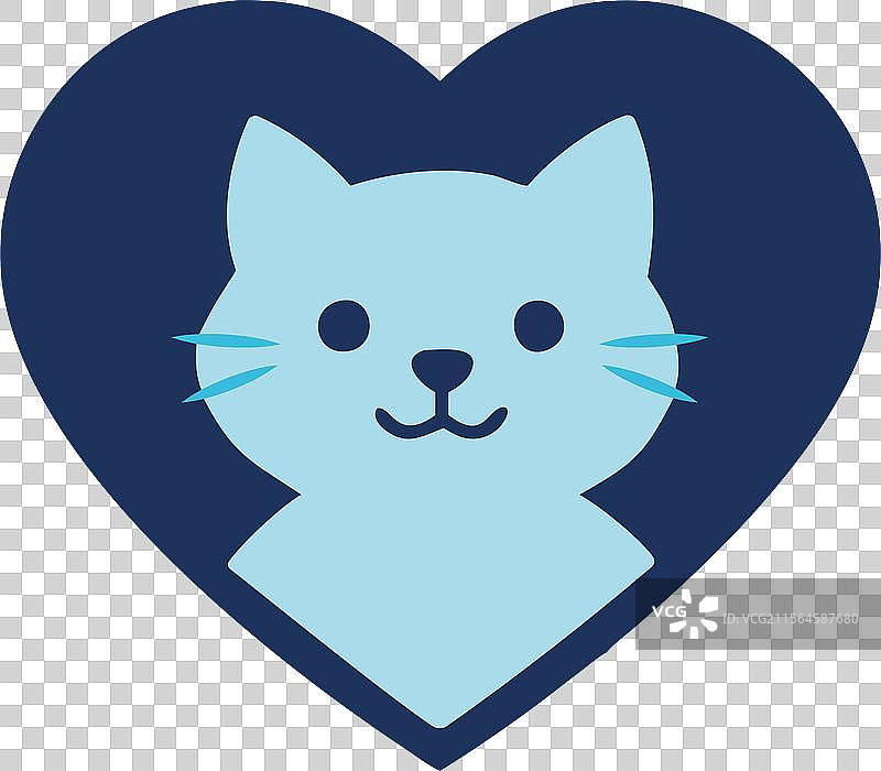 宠物领养猫咪心形图标图片素材