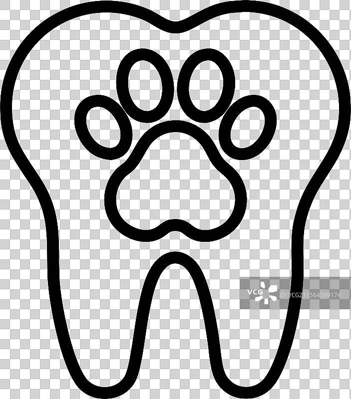 宠物牙齿爪子图标图片素材