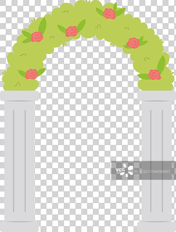 婚礼入口花卉拱门与绿植图片素材