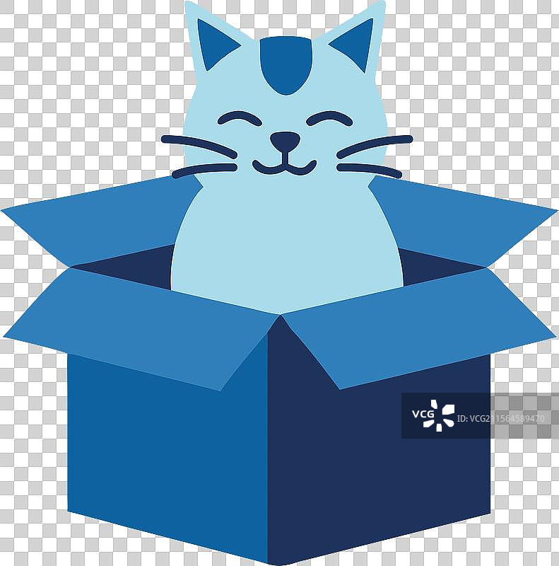 宠物领养猫咪盒子图标图片素材