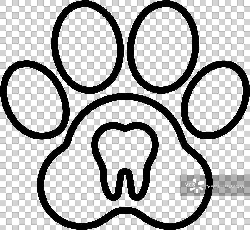 宠物牙科爪子图标图片素材