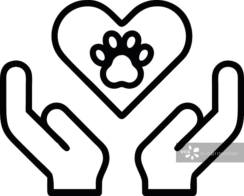 宠物领养关爱之手图标图片素材