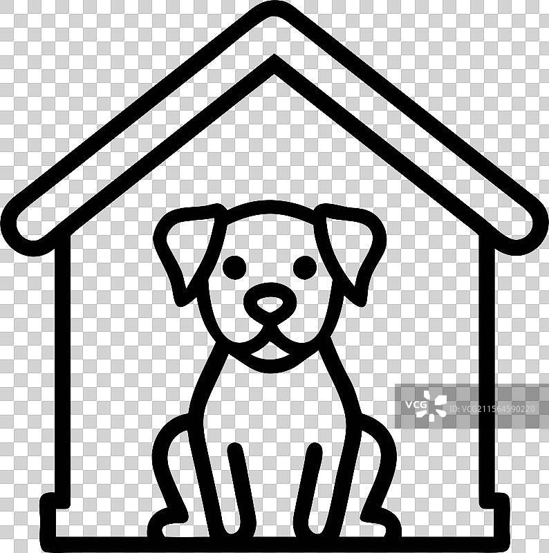 宠物领养狗狗收容所图标图片素材