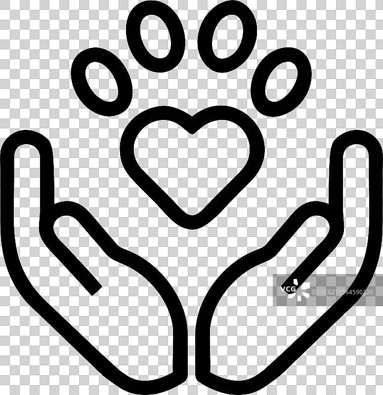宠物领养爱心手标志图片素材