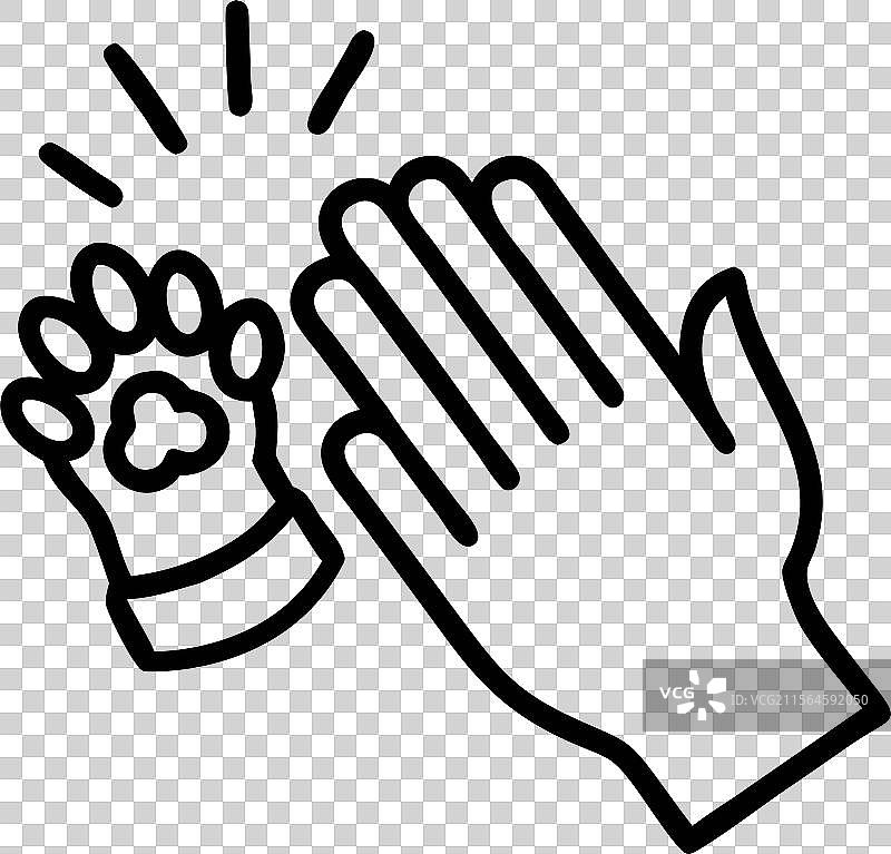 pet adoption high five icon图片素材