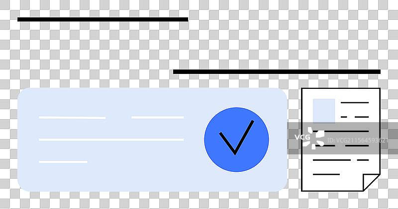 文件已批准，带有验证勾选标记图片素材