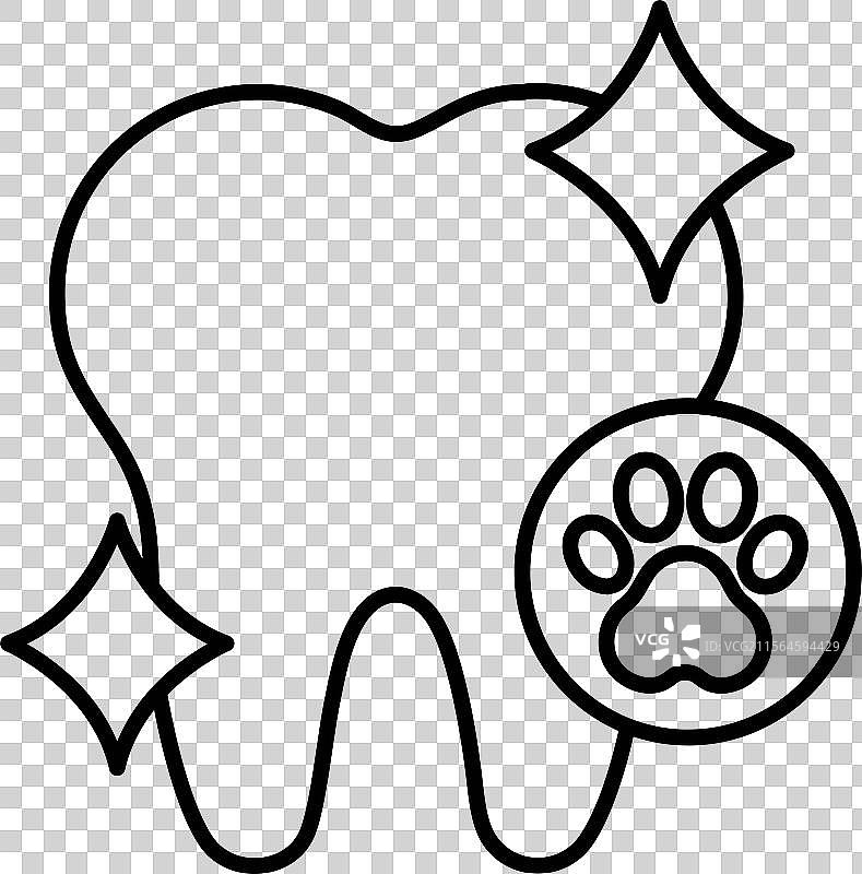 宠物牙齿闪亮图标图片素材