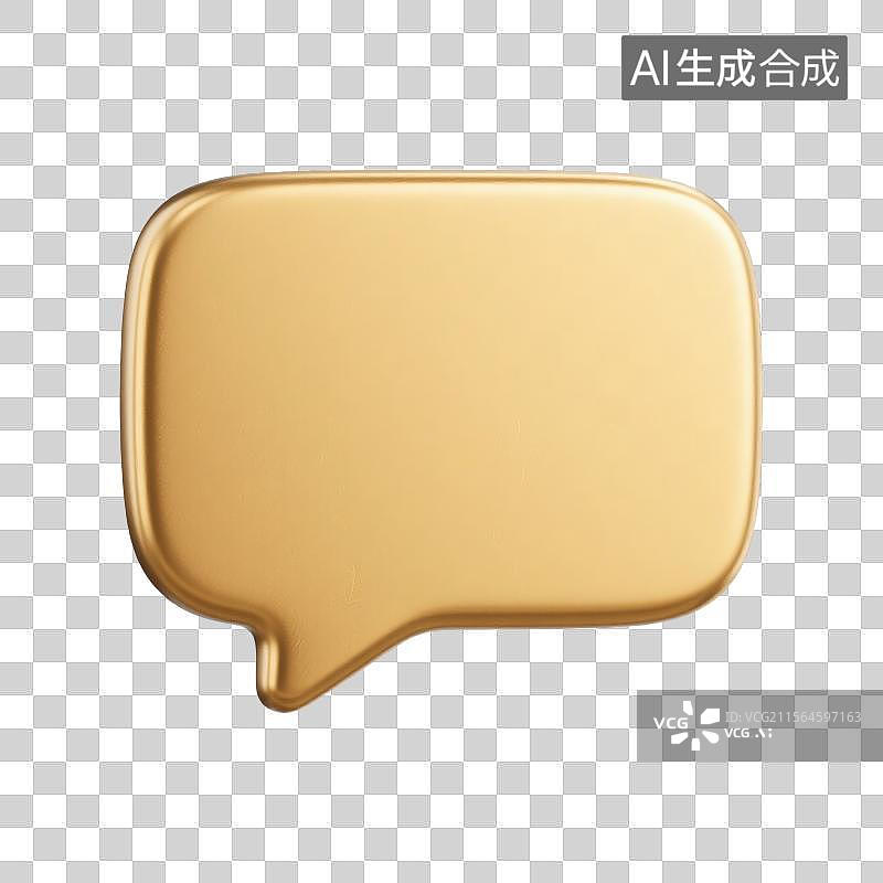 【AI数字艺术】3D卡通风格黄金材质对话框图片素材