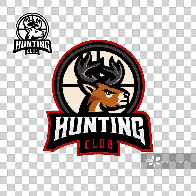 带有靶子中鹿的标志图片素材