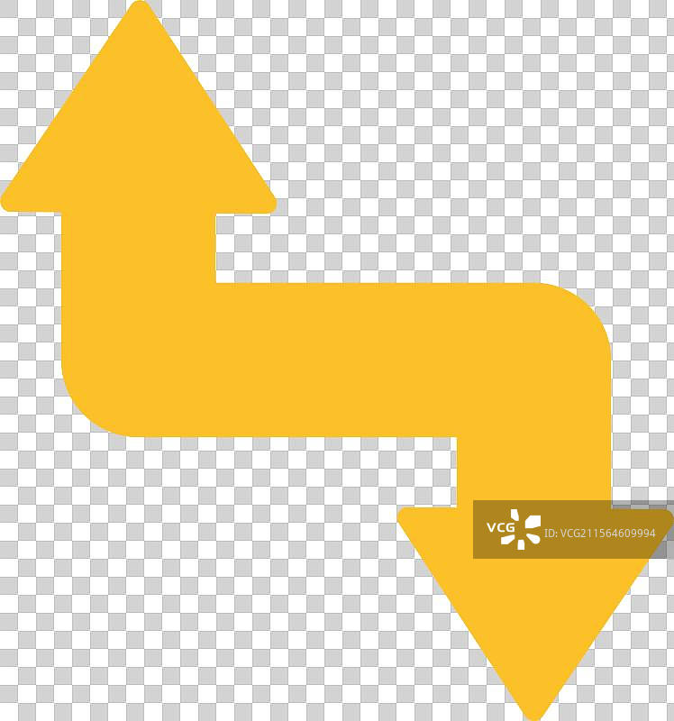 双头箭头弯曲路径图标图片素材