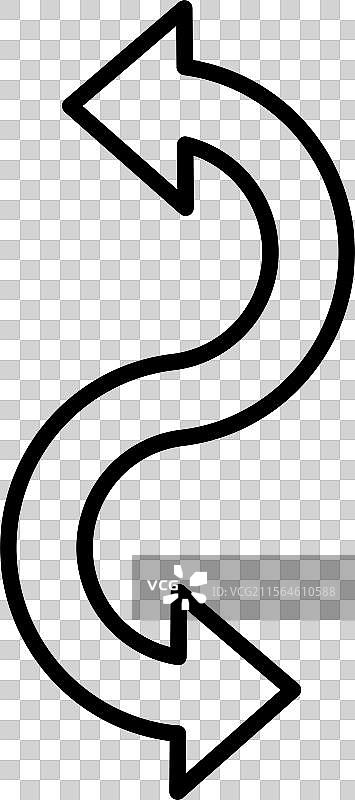 双头箭头 S 形图标图片素材