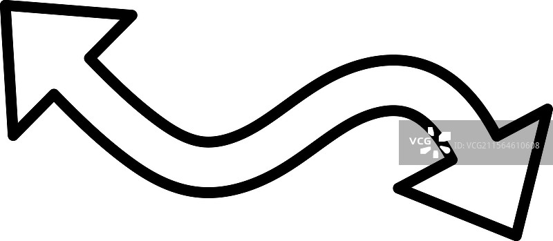 双向箭头波路径图标图片素材