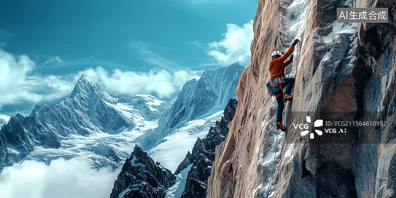 【AI数字艺术】攀登 挑战自然图片素材