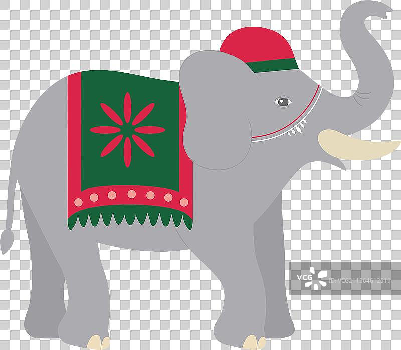 印度婚礼装饰帽子的象。图片素材