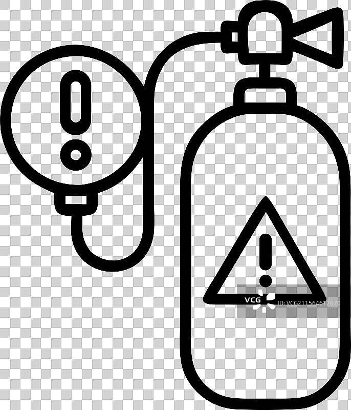 医疗警报氧气罐警告图片素材