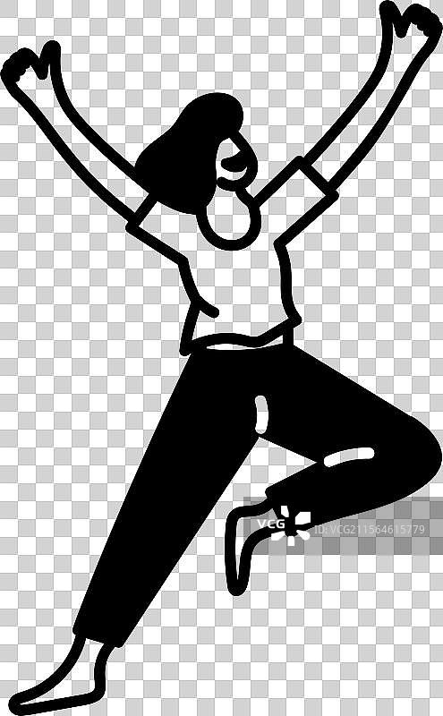 涂鸦风格的舞蹈角色图标图片素材