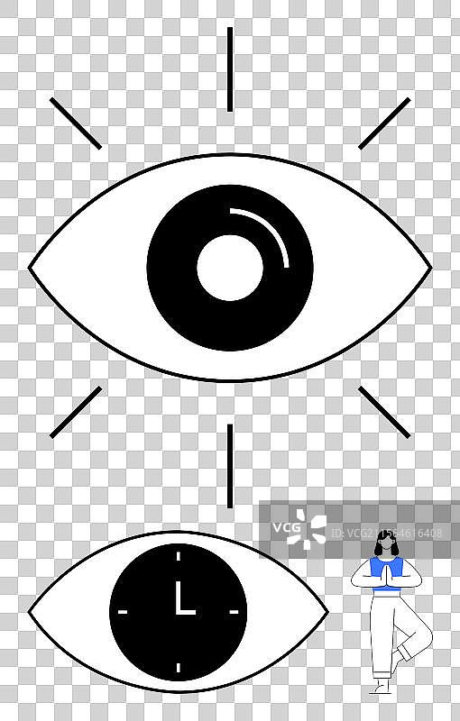 正念概念与眼睛图片素材