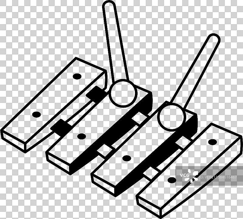 手绘风格的木琴图标图片素材