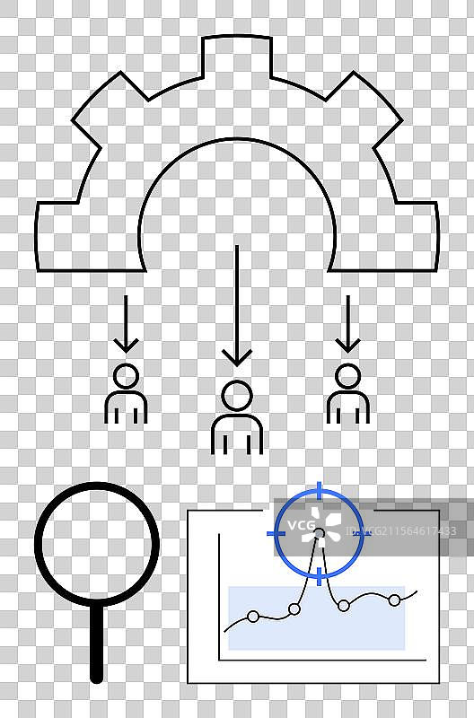工作流程概念与齿轮人图标图片素材